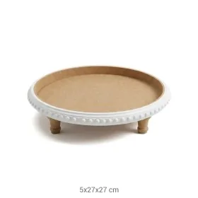 EG53 Ayaklı Yuvarlak Sunumluk (Küçük) Ahşap Boyanabilir Obje